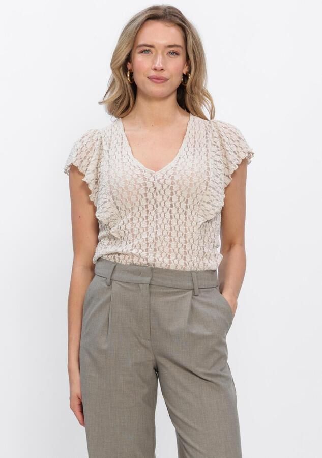 DANTE6 Dames Tops & T-shirts Viev Lace Volant Top Ecru