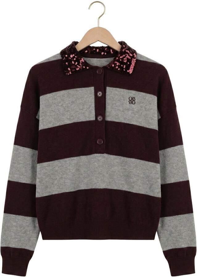 DANTE6 Dames Truien & Vesten Brayden Stripe Sweater Bordeaux - Foto 2