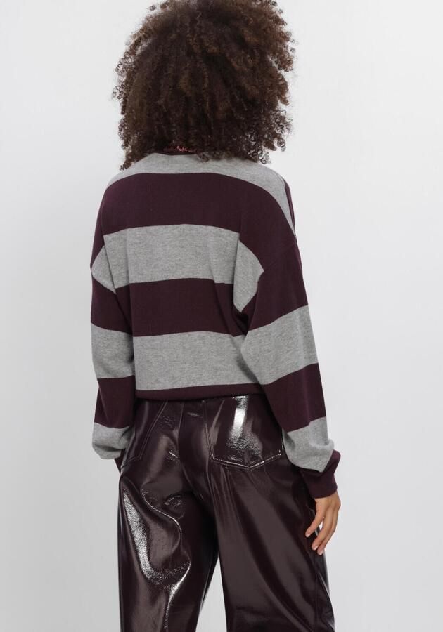 DANTE6 Dames Truien & Vesten Brayden Stripe Sweater Bordeaux - Foto 4