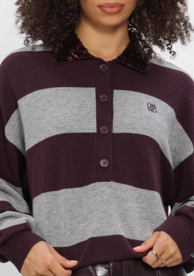 DANTE6 Dames Truien & Vesten Brayden Stripe Sweater Bordeaux - Foto 3