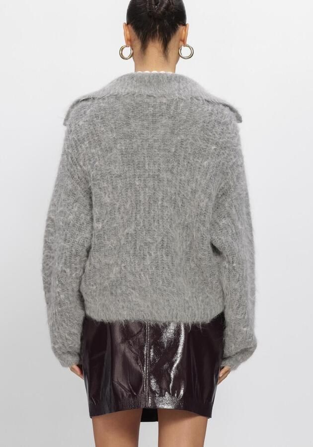 DANTE6 Dames Truien & Vesten Emyla Zip Sweater Grijs - Foto 4