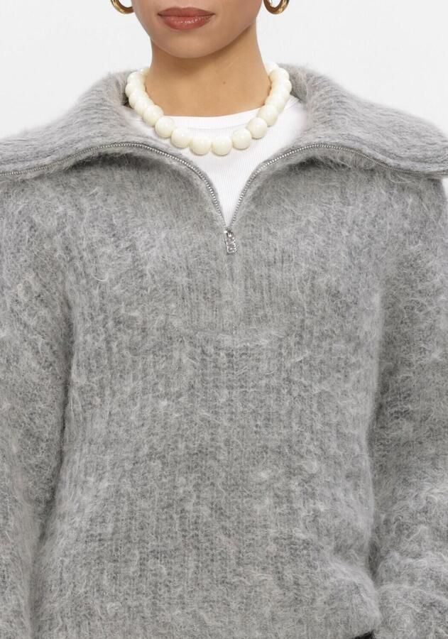 DANTE6 Dames Truien & Vesten Emyla Zip Sweater Grijs - Foto 3
