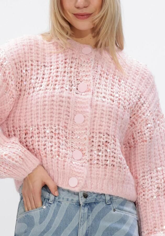 DANTE6 Dames Truien & Vesten Juna Stripe Cardigan Roze - Foto 4