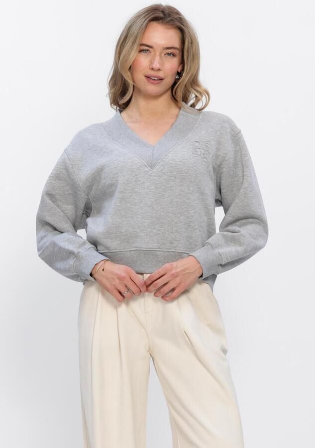 DANTE6 Dames Truien & Vesten Nox Cropped V-neck Sweater Grijs