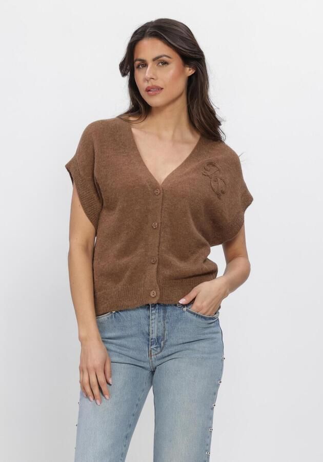 DANTE6 Dames Truien & Vesten Zyra Short Sleeve Cardigan Bruin