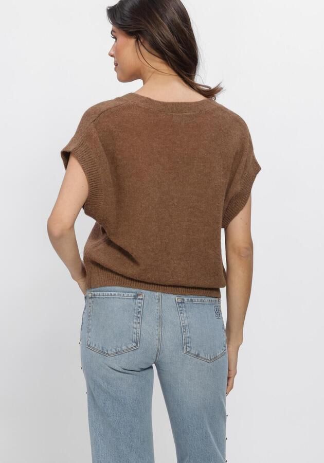DANTE6 Dames Truien & Vesten Zyra Short Sleeve Cardigan Bruin - Foto 3