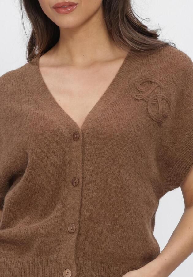 DANTE6 Dames Truien & Vesten Zyra Short Sleeve Cardigan Bruin - Foto 4