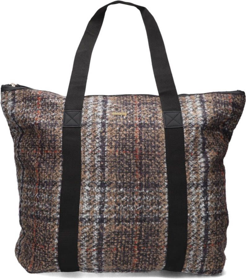 Day Et Camel Shopper Woolen Check Bag