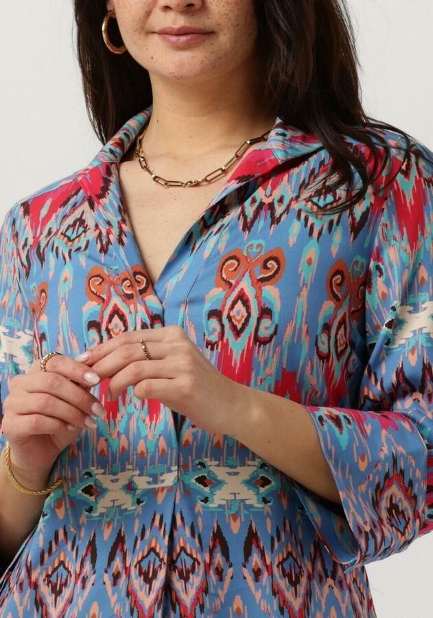 Dea Kudibal Ontspannen Blauwe Ikat Overhemdjurk Meerkleurig Dames