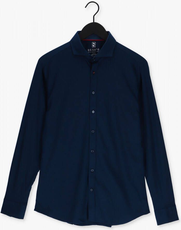 Desoto Kent Jersey Shirt Comfort en Stijl voor Mannen Blue Heren