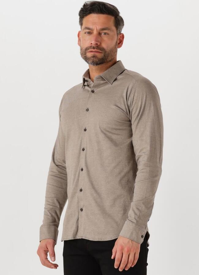 Desoto Overhemd Lange Mouw Overhemd Strijkvrij Modern Kent Lichtbruin - Foto 4