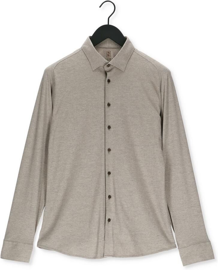 Desoto Overhemd Lange Mouw Overhemd Strijkvrij Modern Kent Lichtbruin