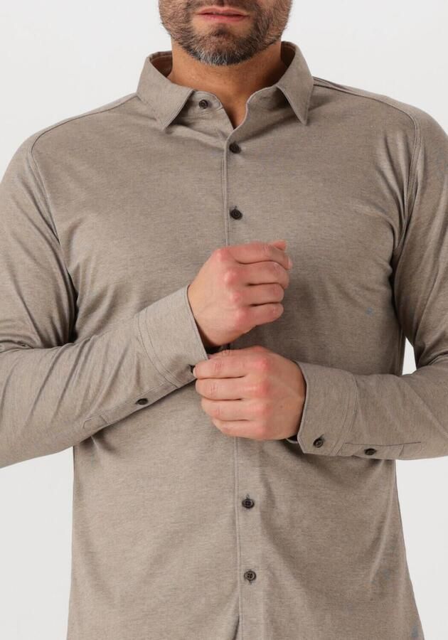 Desoto Overhemd Lange Mouw Overhemd Strijkvrij Modern Kent Lichtbruin - Foto 3