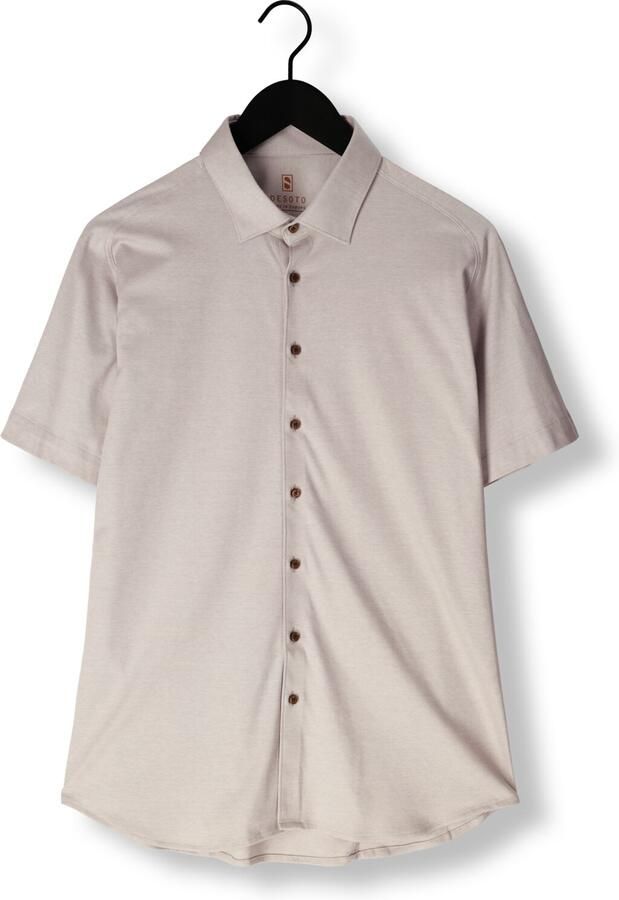 Desoto Overhemd Lange Mouw Short Sleeve Jersey Overhemd Beige - Foto 3