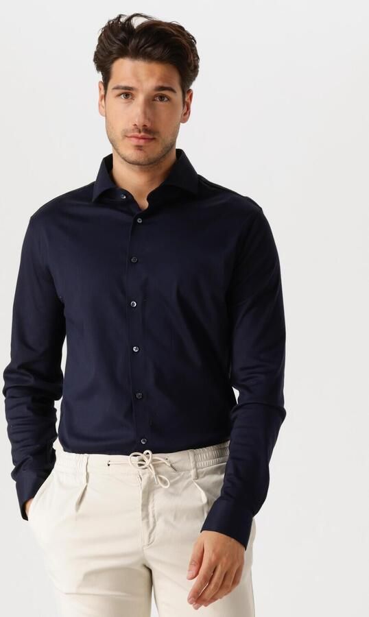 Desoto Donkerblauw zakelijk overhemd slim fit uni 100% katoen - Foto 3
