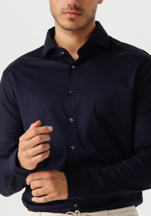 Desoto Donkerblauw zakelijk overhemd slim fit uni 100% katoen