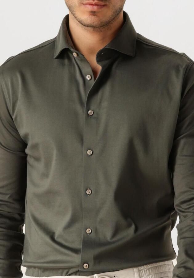 Desoto business overhemd slim fit mosgroen effen katoen