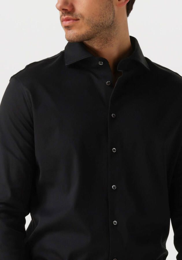 Desoto Overhemd zwart10008-30 080 solid blackOverhemd lm dress Zwart Heren