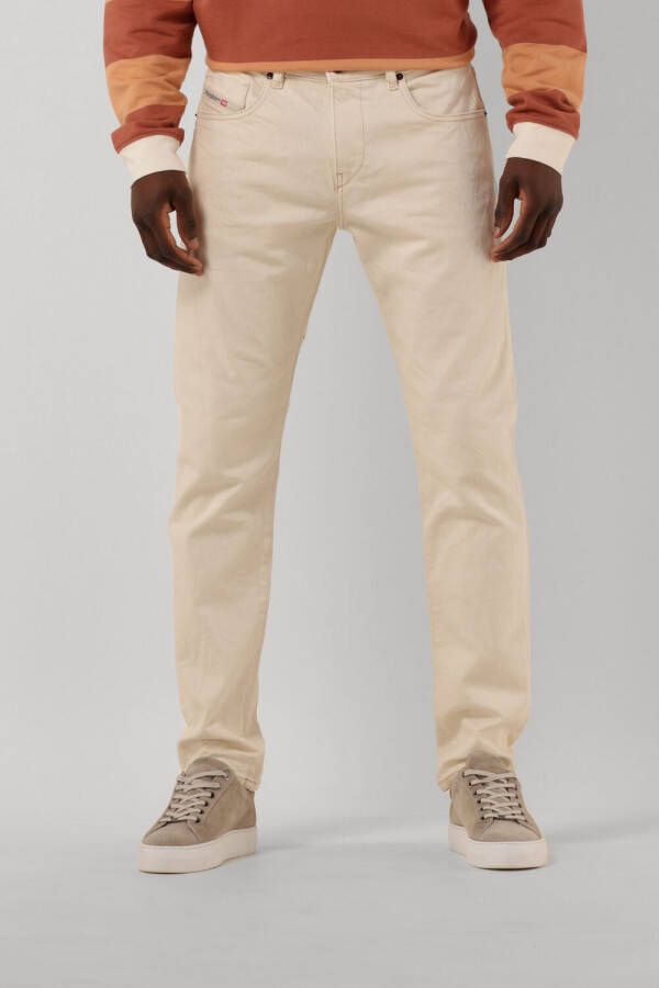 Diesel Slim Fit Beige Katoenen Jeans met Logo Patch White Heren