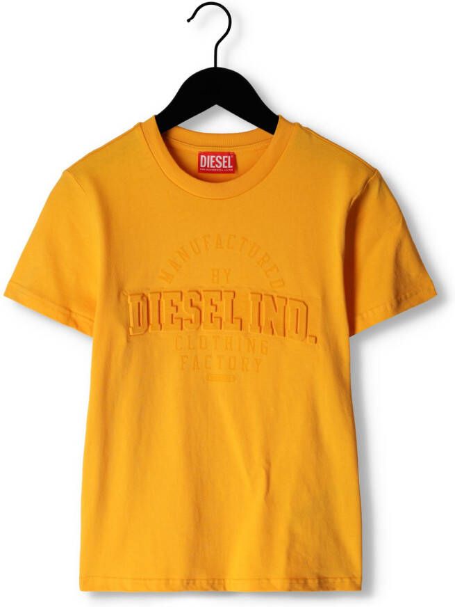 Diesel Kids T-shirt met logo Oranje - Foto 1