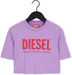 Diesel Paarse T-shirt Trecrowlogo