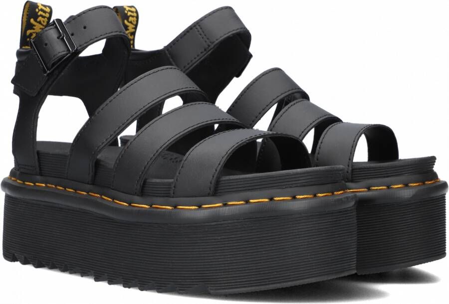 Dr. Martens Zwarte Leren Sandalen met Zebrilus Platformzool Black Dames