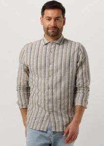 Dstrezzed Donkerblauwe Casual Overhemd Shirt Fancy Linen Stripe