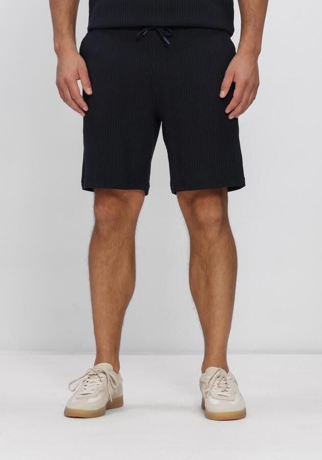 DSTREZZED Heren Broeken Logan Waffle Sweatshort Donkerblauw