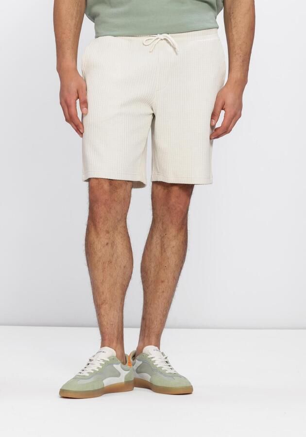 DSTREZZED Heren Broeken Logan Waffle Sweatshort Ecru