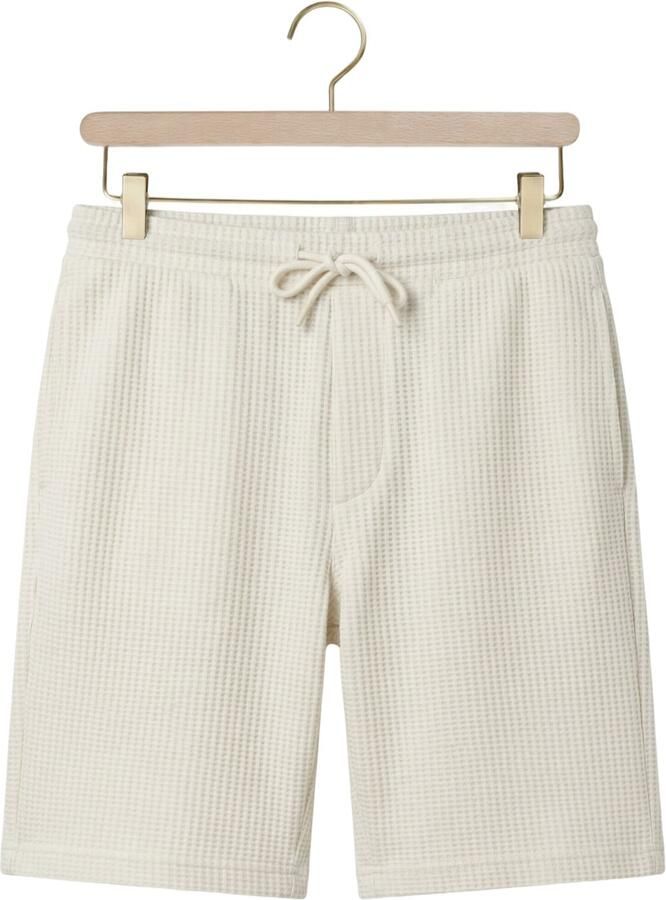 DSTREZZED Heren Broeken Logan Waffle Sweatshort Ecru - Foto 2