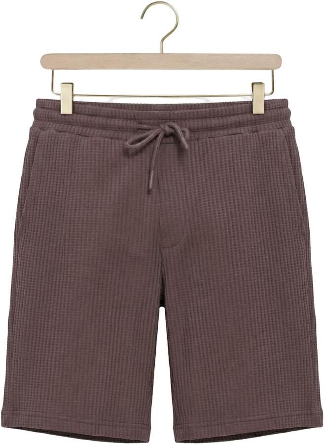 DSTREZZED Heren Broeken Logan Waffle Sweatshort Paars - Foto 2