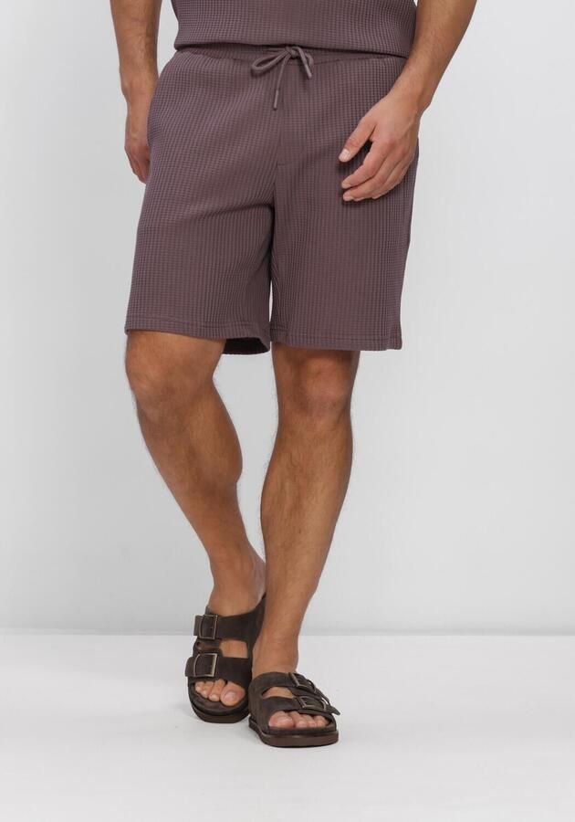 DSTREZZED Heren Broeken Logan Waffle Sweatshort Paars