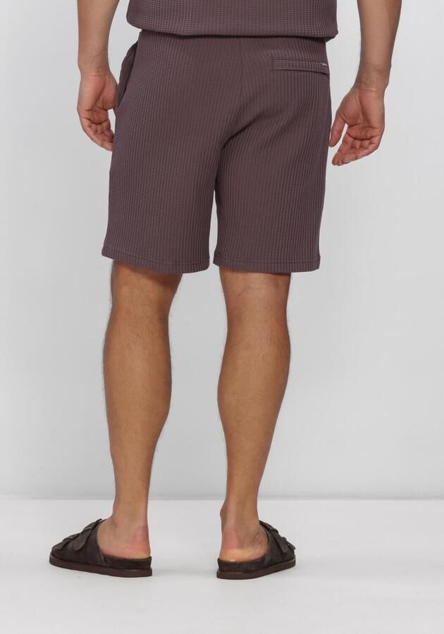 DSTREZZED Heren Broeken Logan Waffle Sweatshort Paars - Foto 3