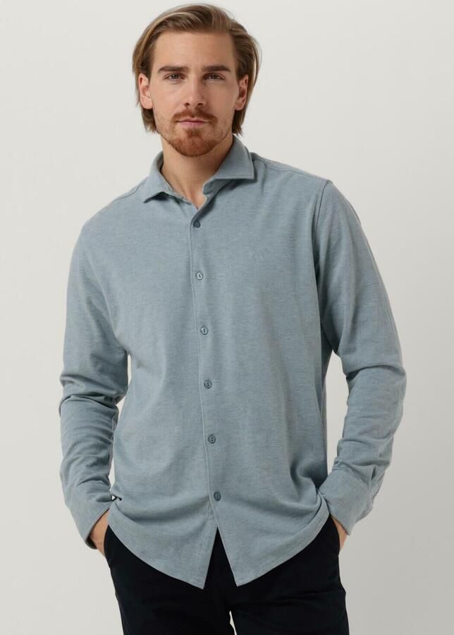 DSTREZZED Heren Overhemden Kirk Shirt Melange Pique Blauw - Foto 4