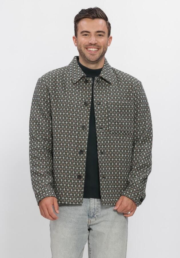 DSTREZZED Heren Overshirts Ds_lino Golfball Overshirt Donkergroen