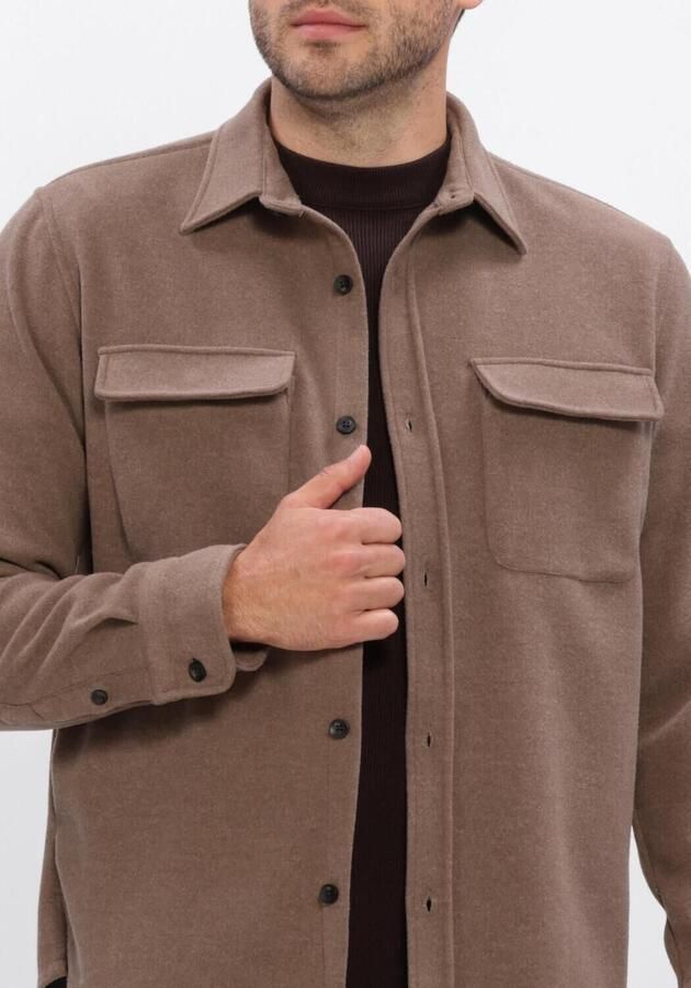 Dstrezzed regular fit gemêleerd overshirt bruin - Foto 4