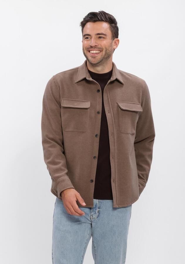 Dstrezzed regular fit gemêleerd overshirt bruin