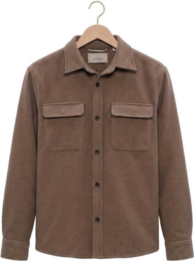 Dstrezzed regular fit gemêleerd overshirt bruin - Foto 2
