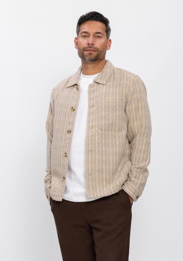 DSTREZZED Heren Overshirts Lino Check Overshirt Beige