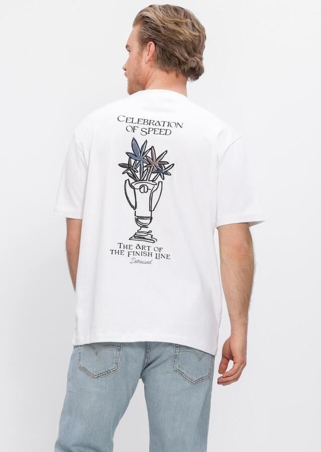 DSTREZZED Heren Polo's & T-shirts Collin Artwork Tee Wit