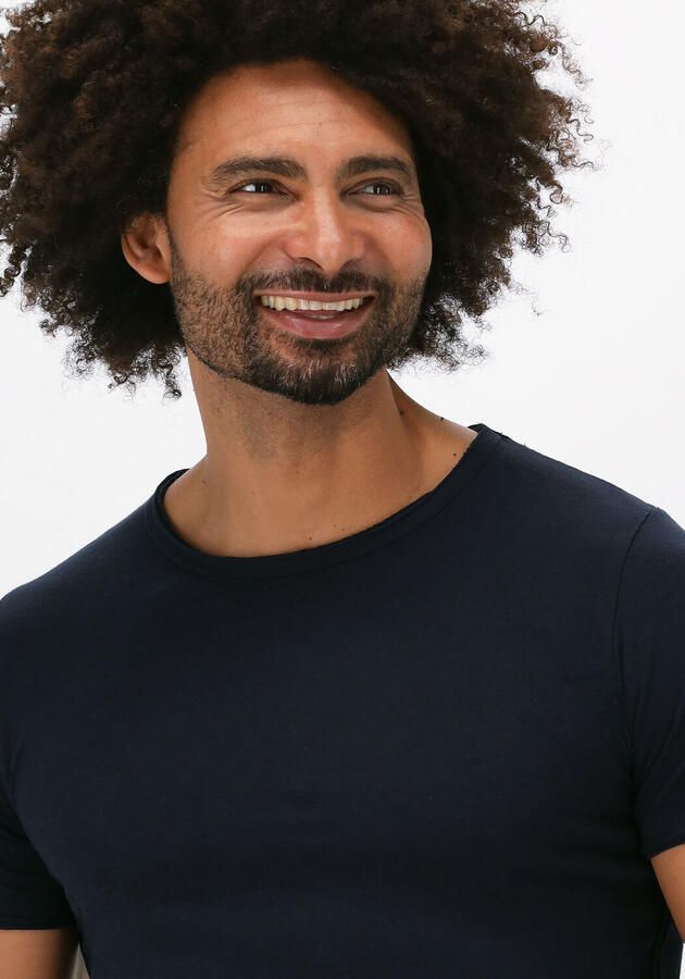 DSTREZZED Heren Polo's & T-shirts Mc. Queen Basic Tee Organic Slub Jersey Donkerblauw - Foto 3