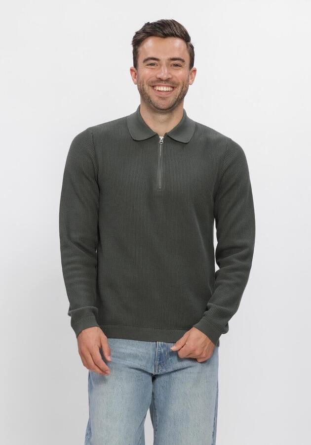 DSTREZZED Heren Truien & Vesten Ds_kostas Zip Polo Donkergroen