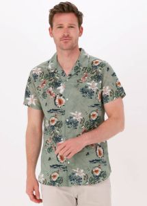 Dstrezzed Groene Casual Overhemd Resort Shirt S s Tropical Mix Voile