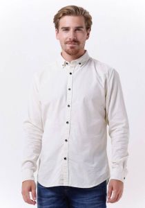 Dstrezzed Witte Casual Overhemd Button Down Shirt Babycord