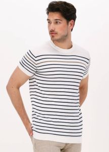 Dstrezzed Witte T-shirt Crew S s Contrast Stripe Knit