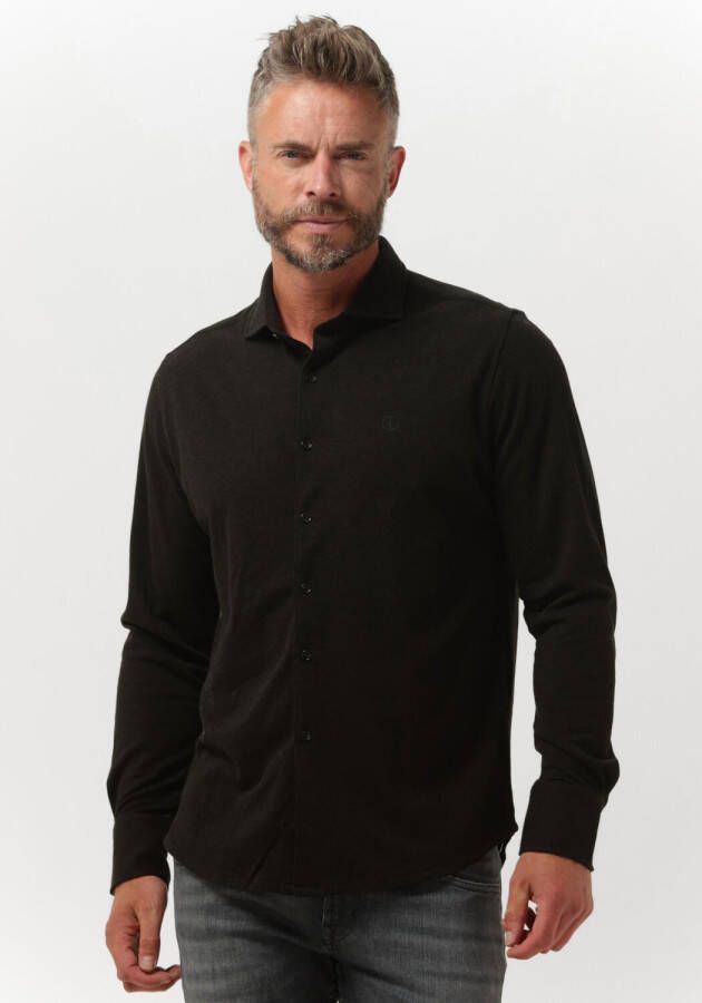 Dstrezzed Zwarte Casual Overhemd Shirt Melange Pique