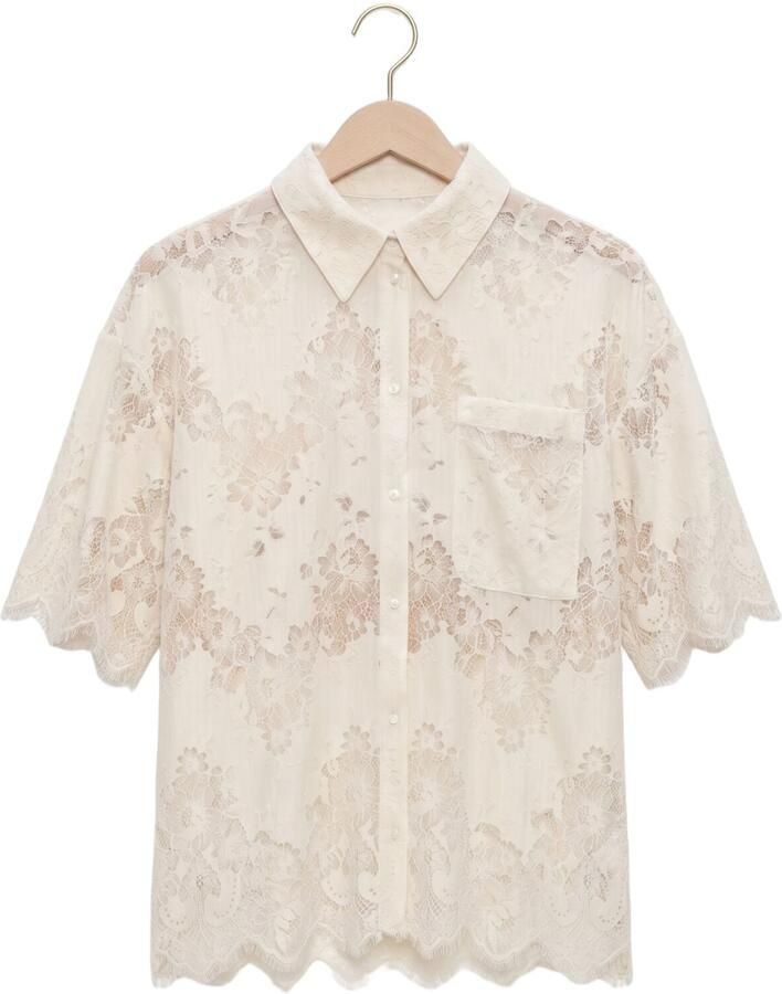 EDITED Dames Blouses Bella Shirt Ecru - Foto 2