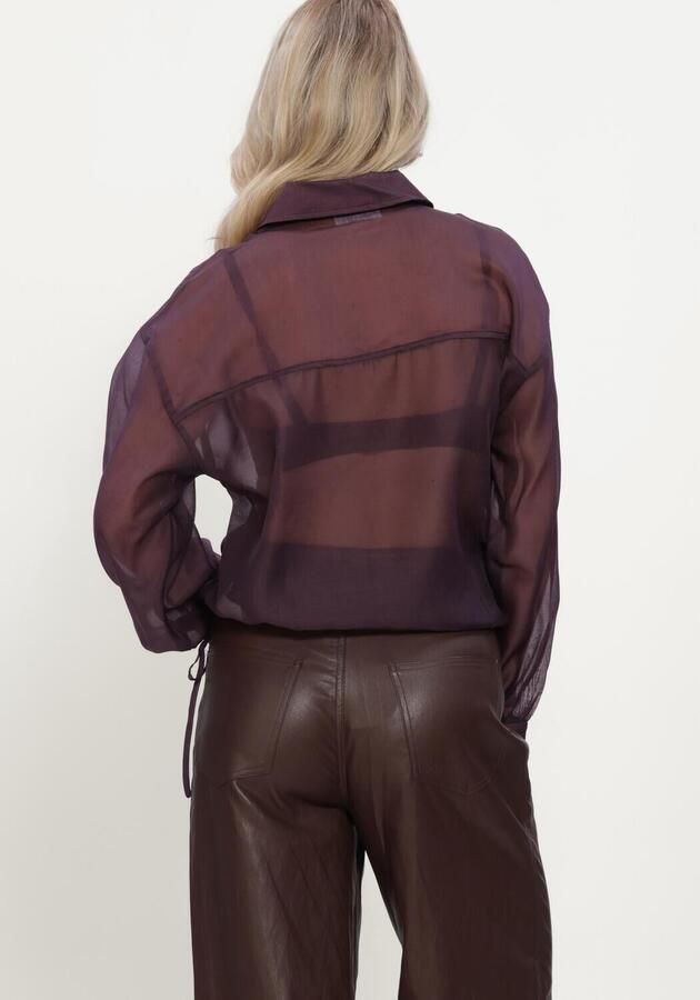 EDITED semi-transparante blouse donkerpaars - Foto 2