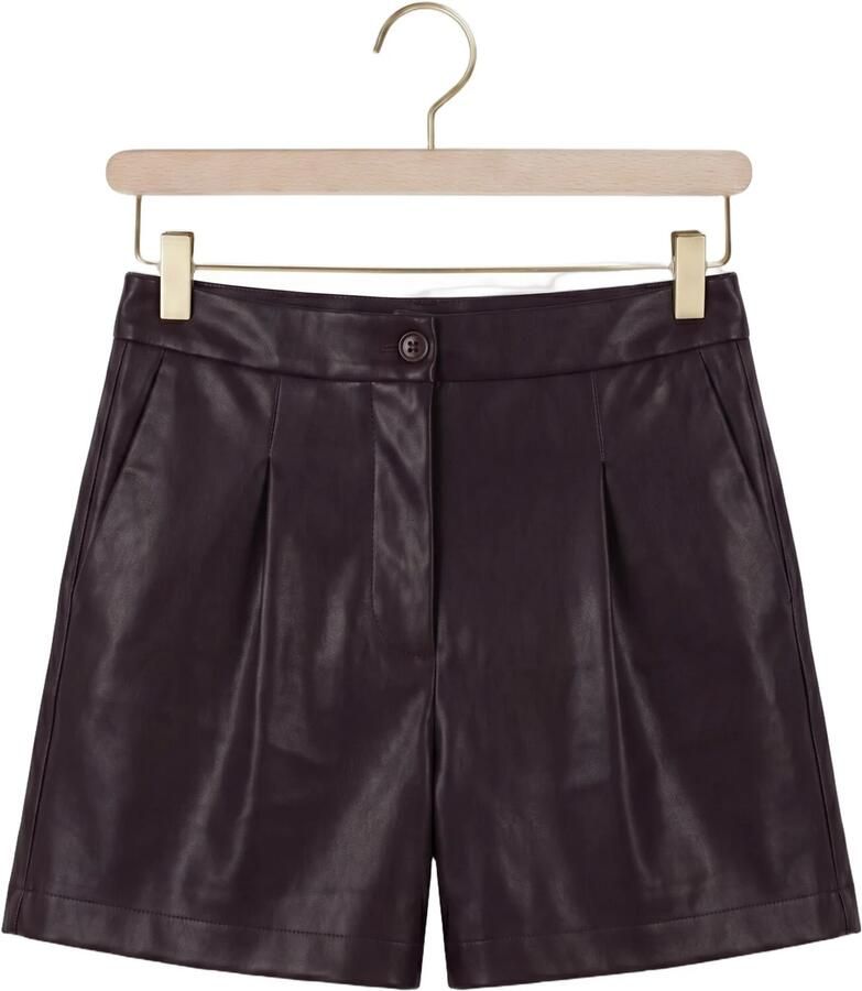 EDITED Dames Broeken Silvia Shorts Pu Bordeaux - Foto 2