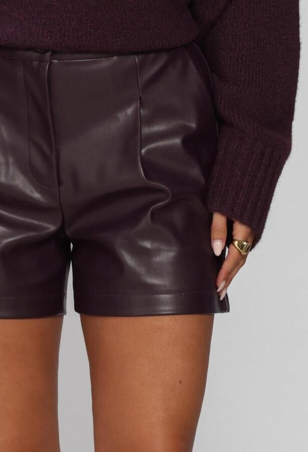 EDITED Dames Broeken Silvia Shorts Pu Bordeaux - Foto 4